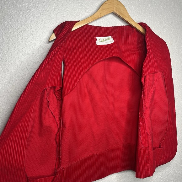 Vintage 70s 80s Cinderella Dallas Brand Pantherettes Dance Cheer Red Ribbed Vest - Picture 4 of 7